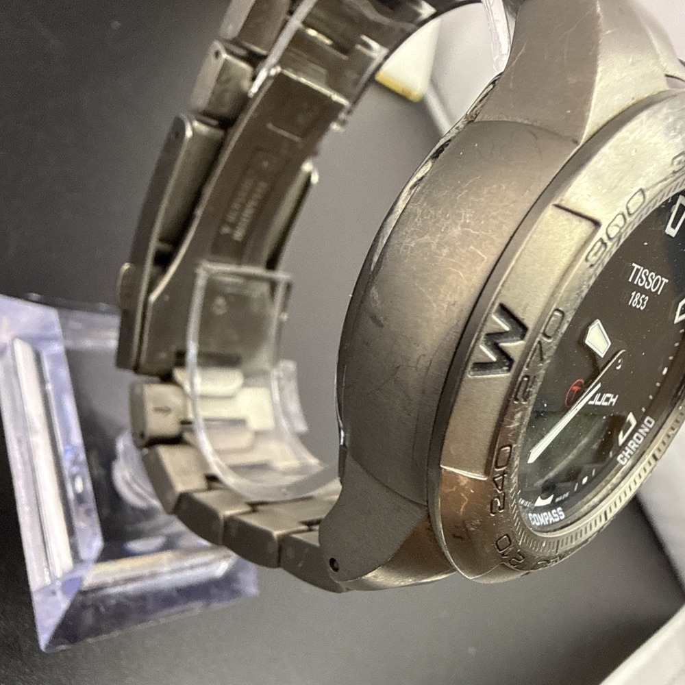Tissot T-Touch Titanium Mens Watch New Battery Running Great $3 Shipping - Picture 3 of 12